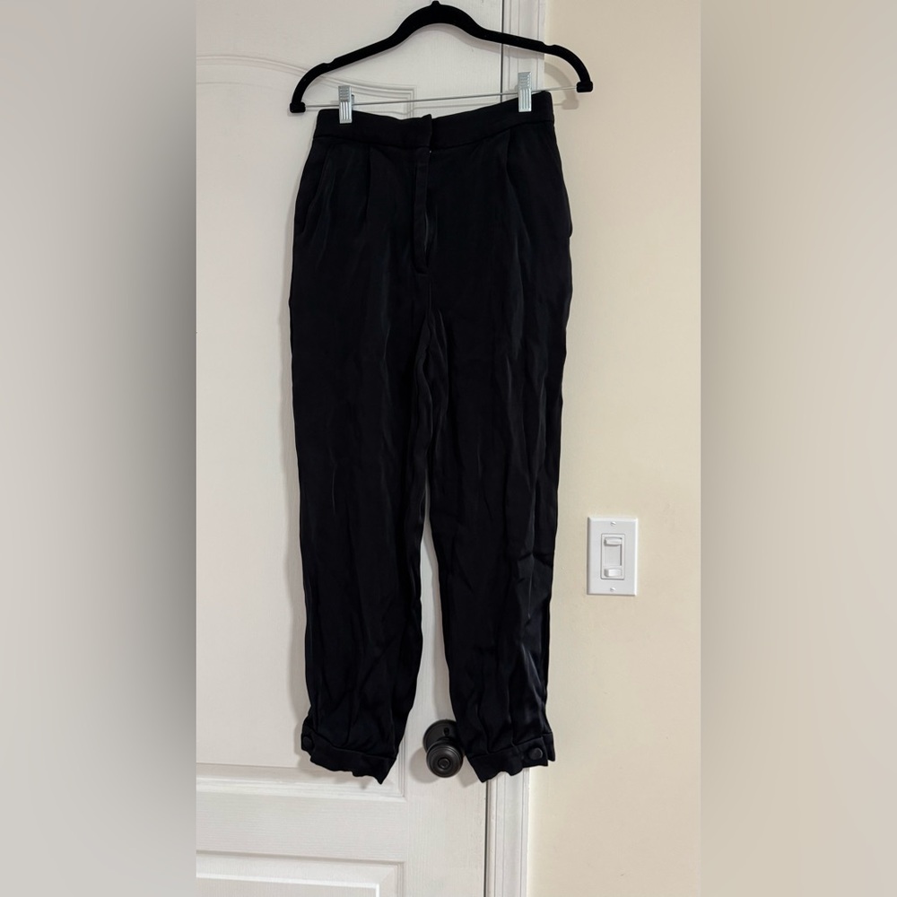 Sandro Paris Satin-crepe tapered pants 36